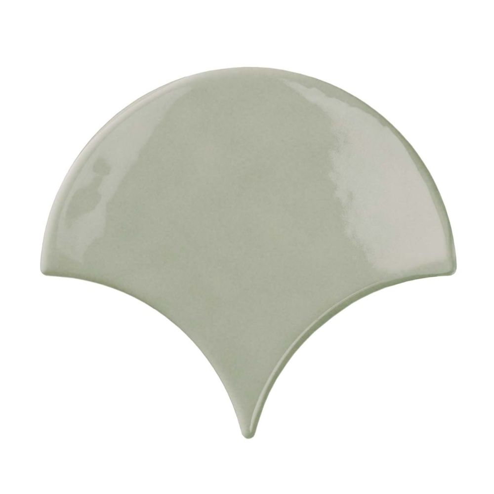Pescara Ceramic Green Fan Tile 150x134mm