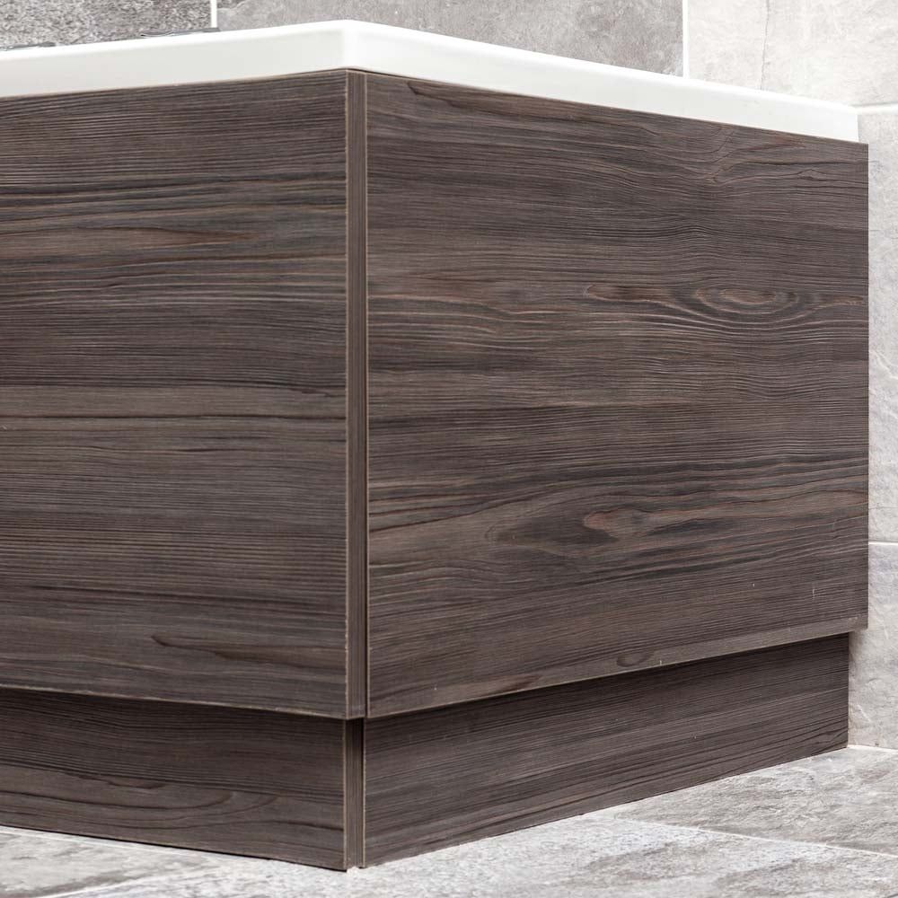 Dark Elm L-Shaped Front Bath Panel 1700mm