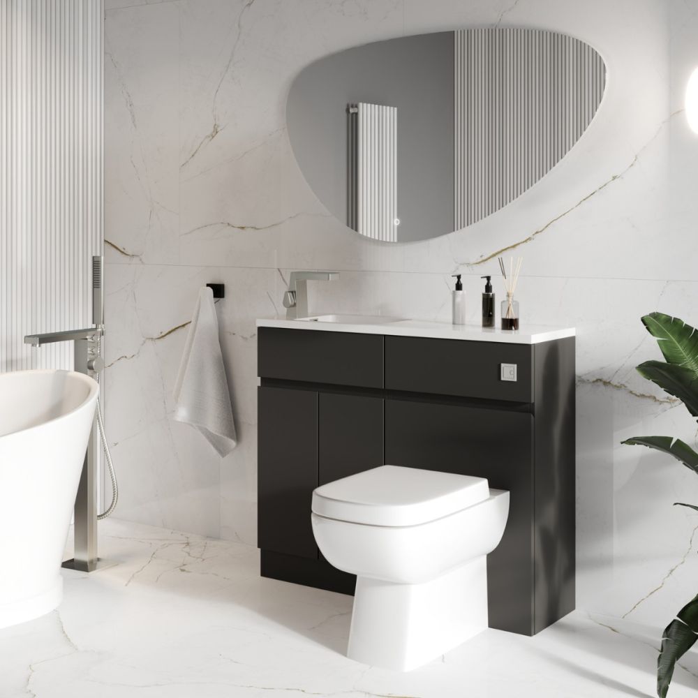 Hudson Charcoal Combination Vanity Basin & WC Unit 1000mm