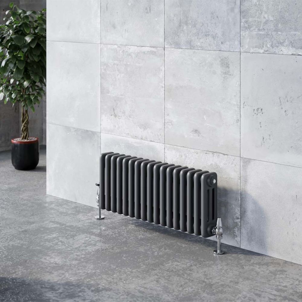 Upton Grey Triple Horizontal Column Radiator 300x1010mm