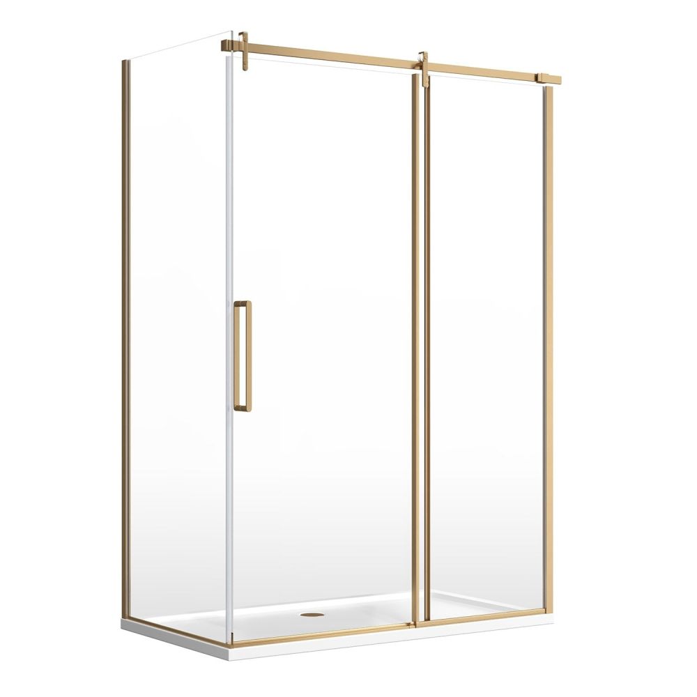 Ryland Brushed Gold Shower Side Panel 900mm