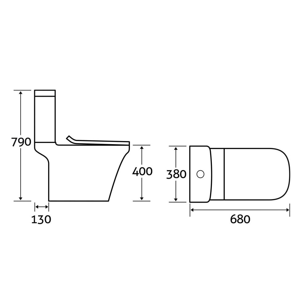 Finn Close Coupled Toilet & Soft Close Seat spec