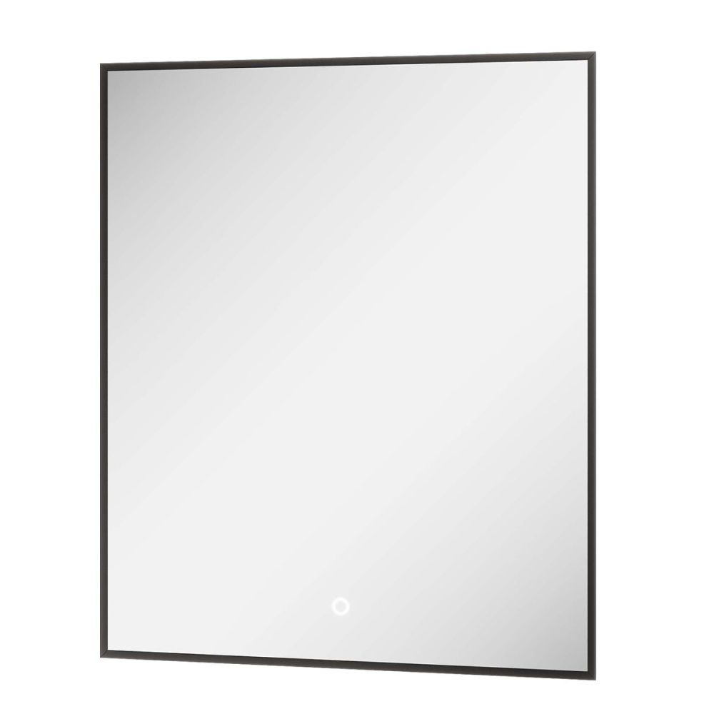 Rione Black Rectangular Backlit LED Heated Mirror 600mm
