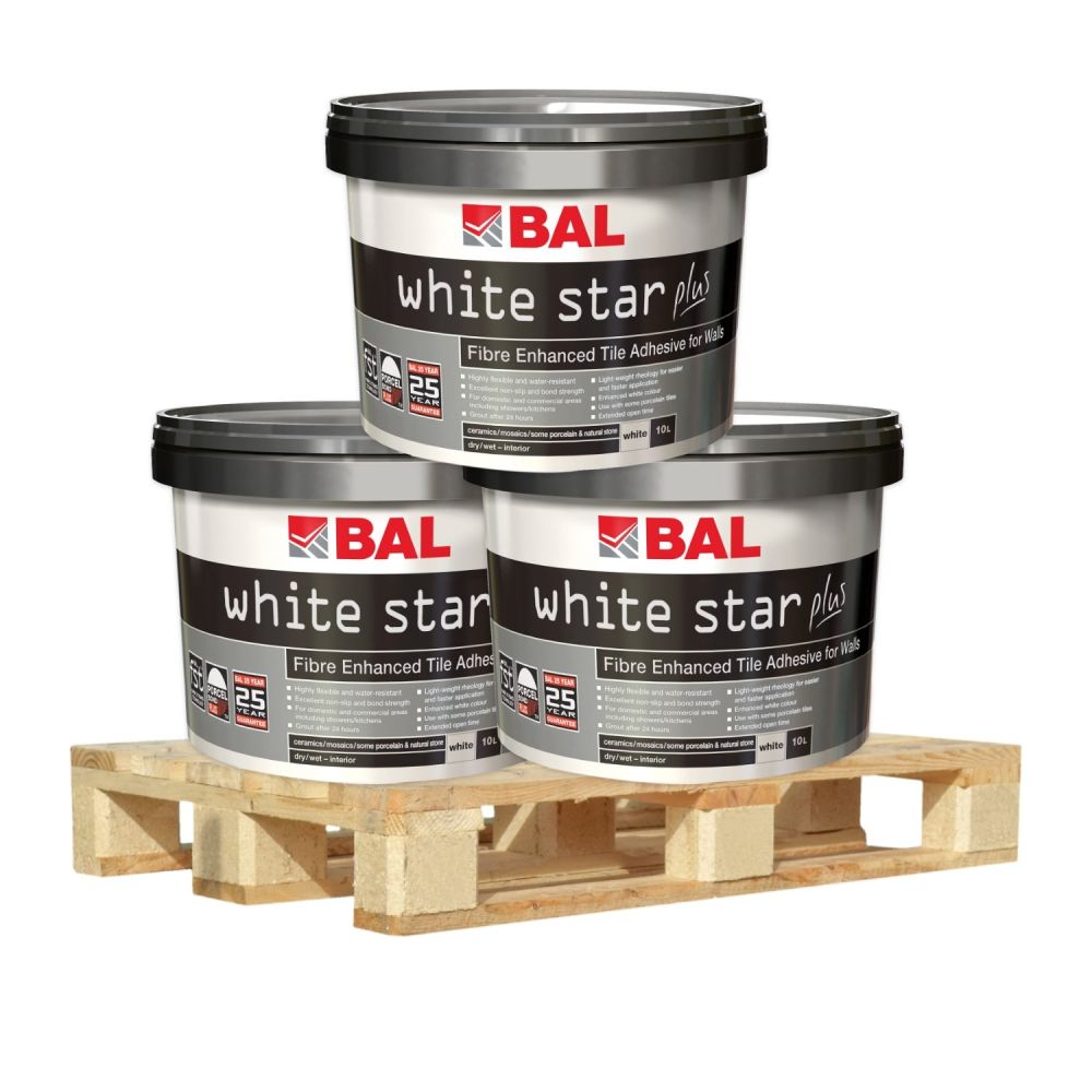 BAL White Star Plus Ready Mixed Adhesive – 10L (Pallet Deal - 44 Tubs)