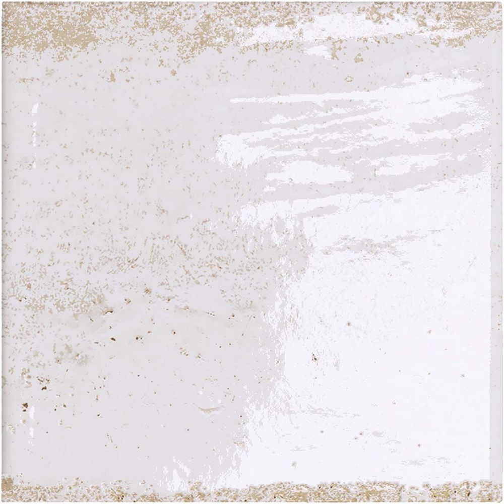 Bergamo White Porcelain Square Brick Tile 150x150mm