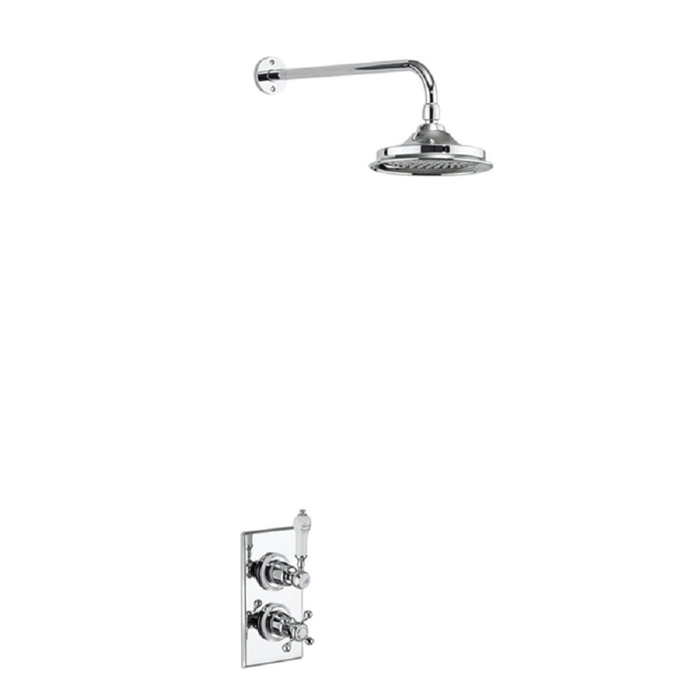 Burlington Trent Chrome 12" AirBurst Shower Head with Single Outlet Thermostatic Valve