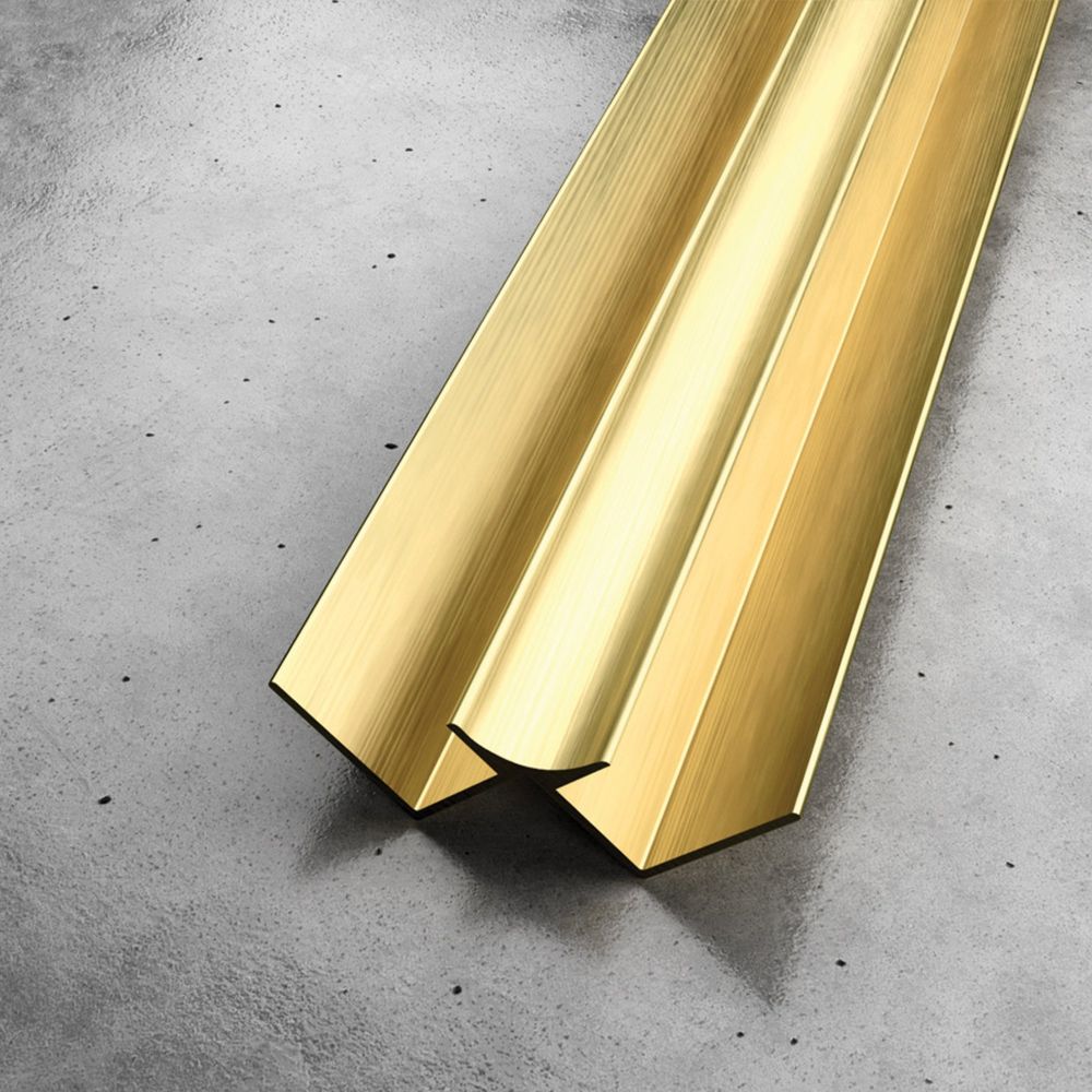 Nuova Brushed Gold Shower Wall Panel Internal Corner 11.5mm