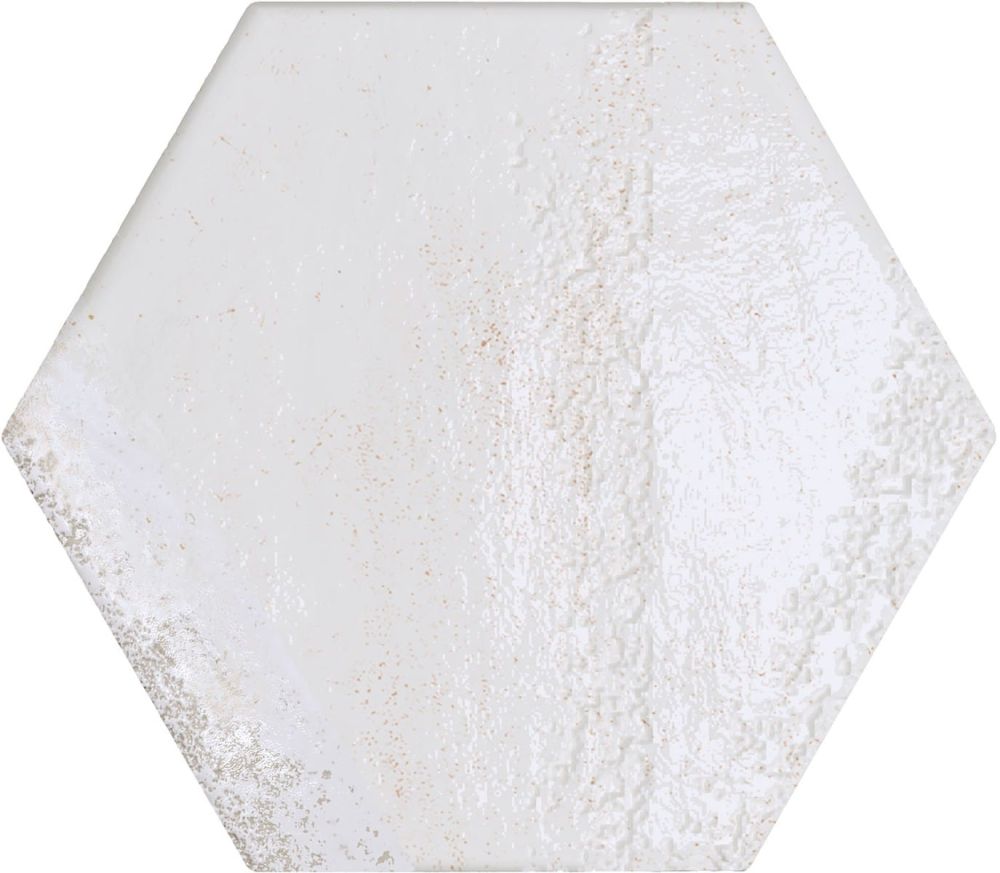 Bergamo White Porcelain Hexagon Tile 150x130mm