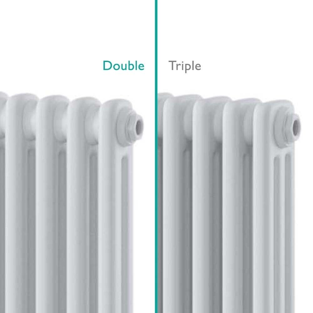 Upton White Double Vertical Traditional Column Radiator Double / Triple Columns Difference