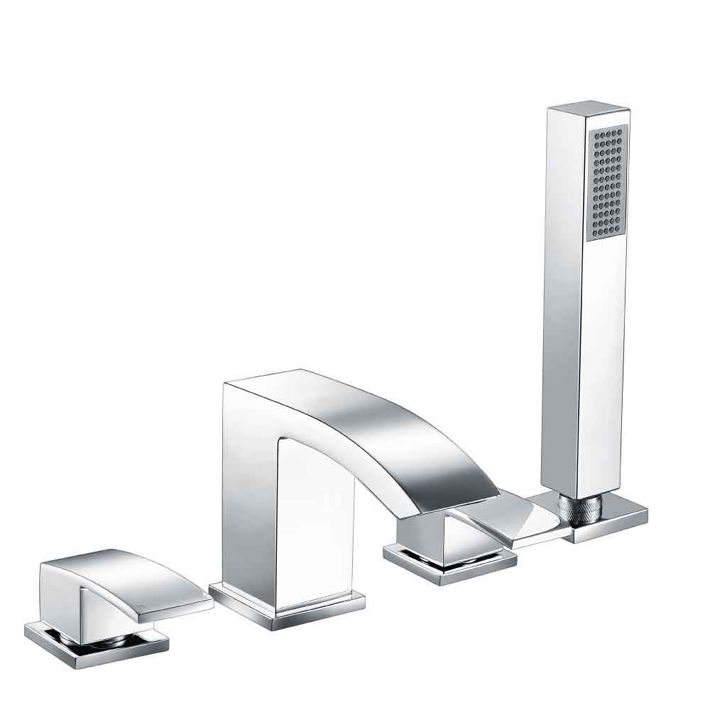 Tear Chrome Deck Mounted 4 Hole Bath Shower Mixer Tap