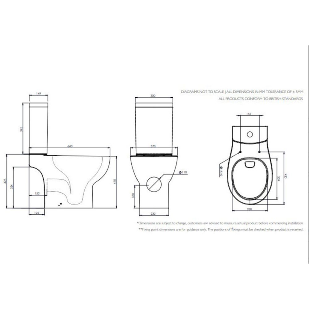 Tavistock Loft Open Back Close Coupled WC Toilet with Soft Close Seat