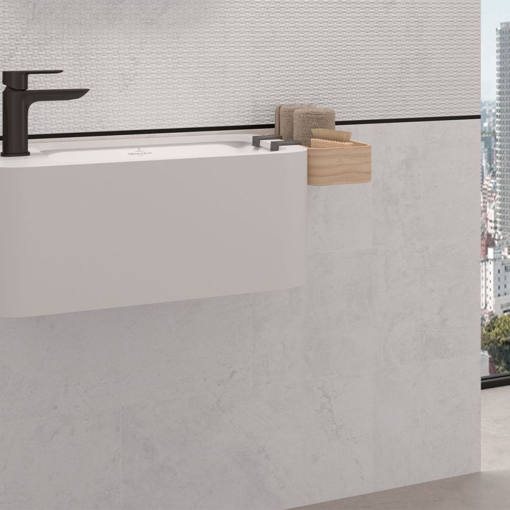Donovan White Concrete Effect Porcelain Tile 600x1200mm