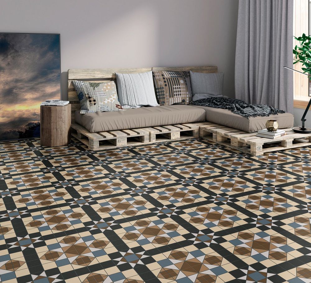 Vincent Multicolour Matt Ceramic Tile 450x450mm