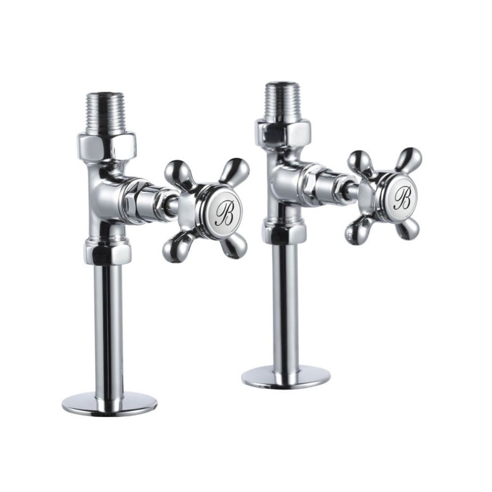 Burlington Chrome Traditional Straight Pair of Radiator Valves