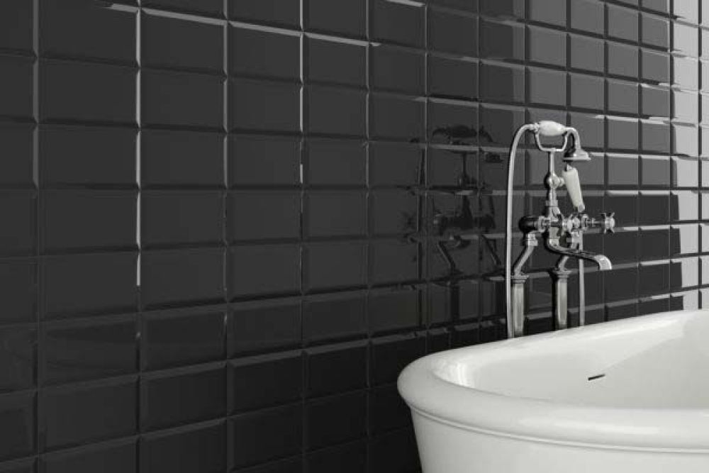 Metro Black Ceramic Brick Tile 100x200mm