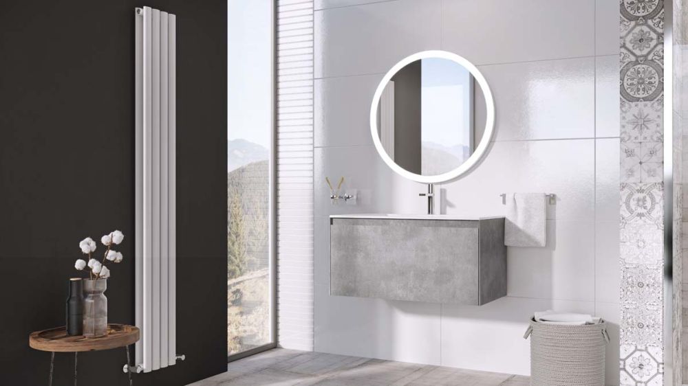 Odion Concrete Wall Hung Vanity Unit with White Basin 900mm
