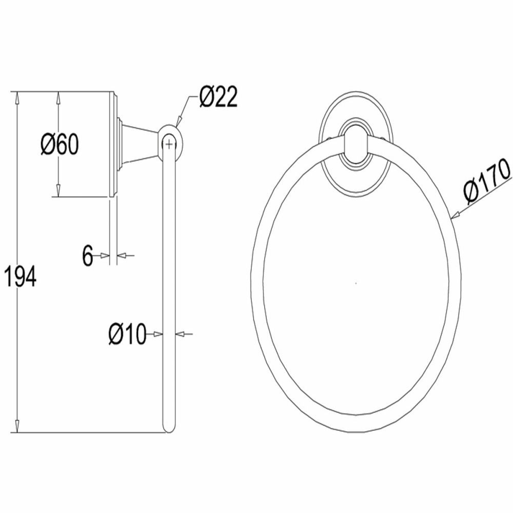 Burlington Towel Ring - Gold