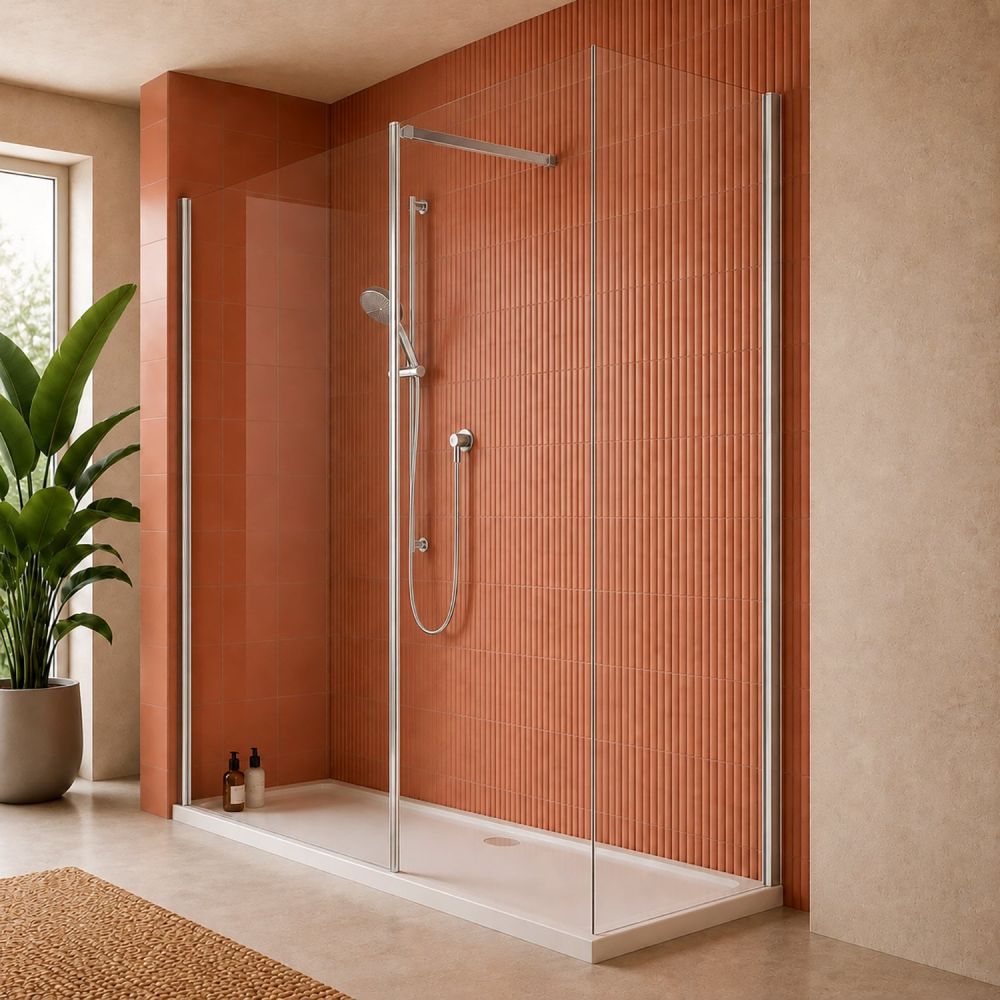 Rivar Chrome Walk In Shower Enclosure End Panel 680mm