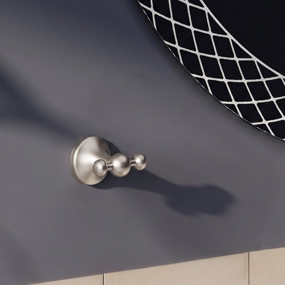 Warwick Brushed Nickel Traditional Double Robe Hook