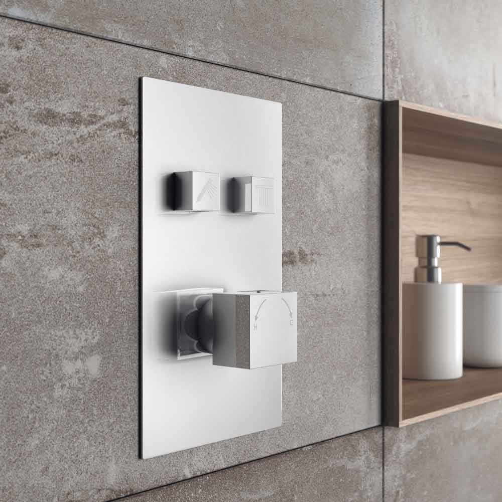 Concord Chrome Double Outlet Square Touch Control concealed Shower Valve