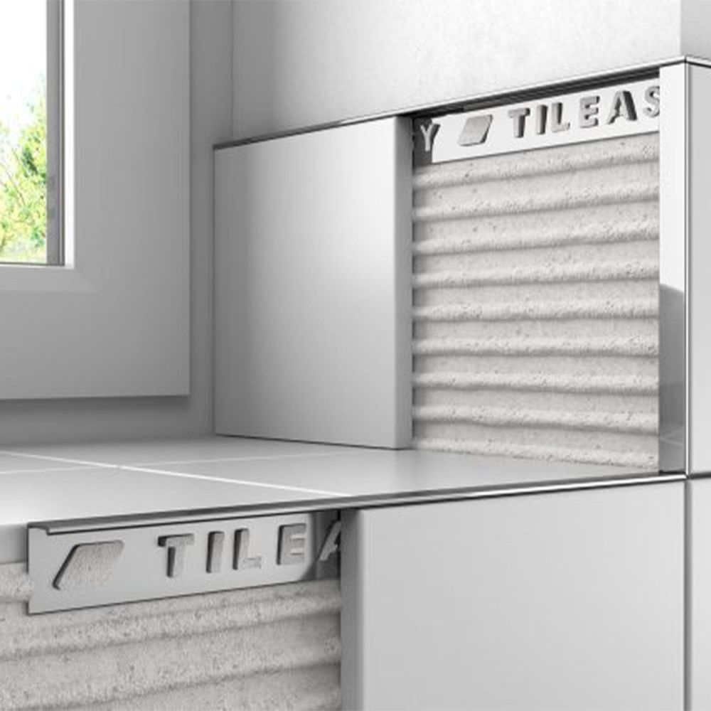 Tileasy Square 12mm Chrome Tile Trim