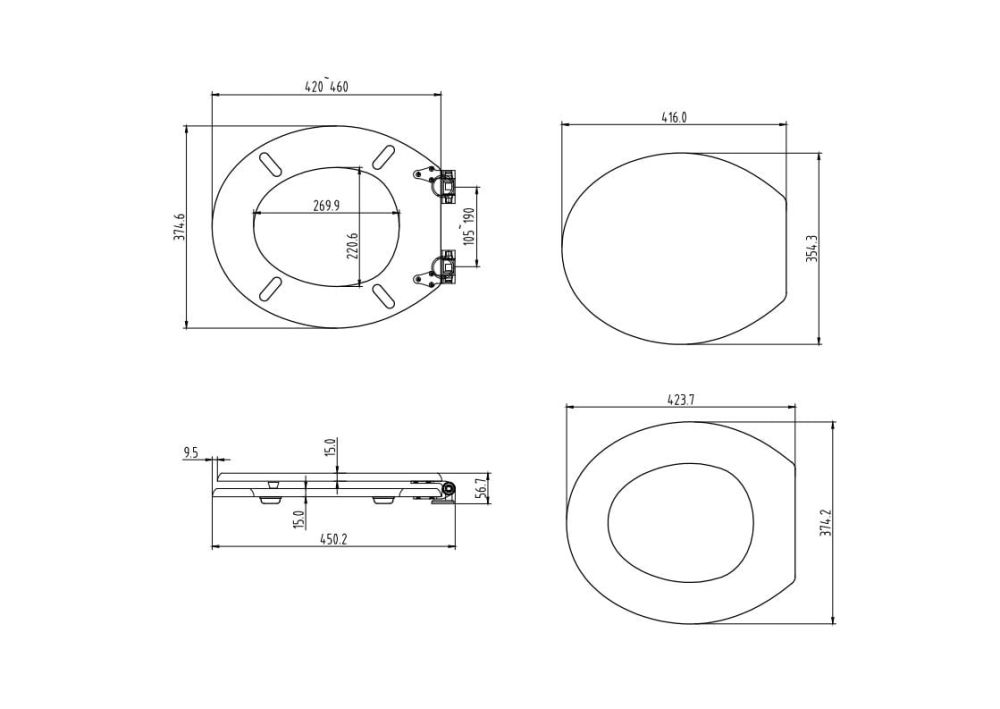 Claydon Traditional Oak Soft Close Toilet Seat