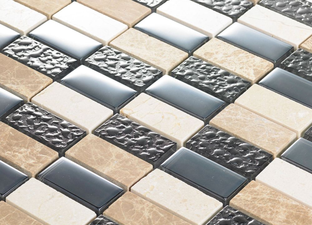 Black Crema Linear Mosaic 300x300mm