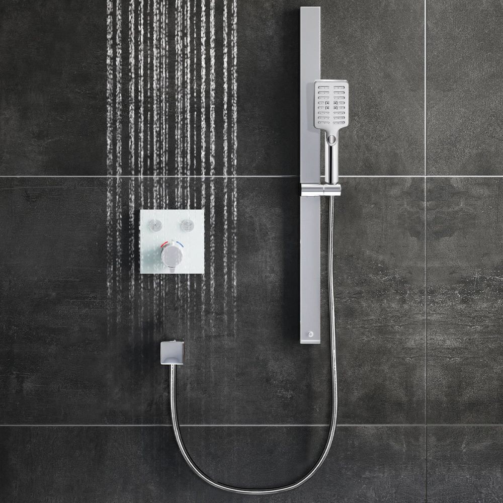 Baylin Chrome Shower Slide Rail Kit
