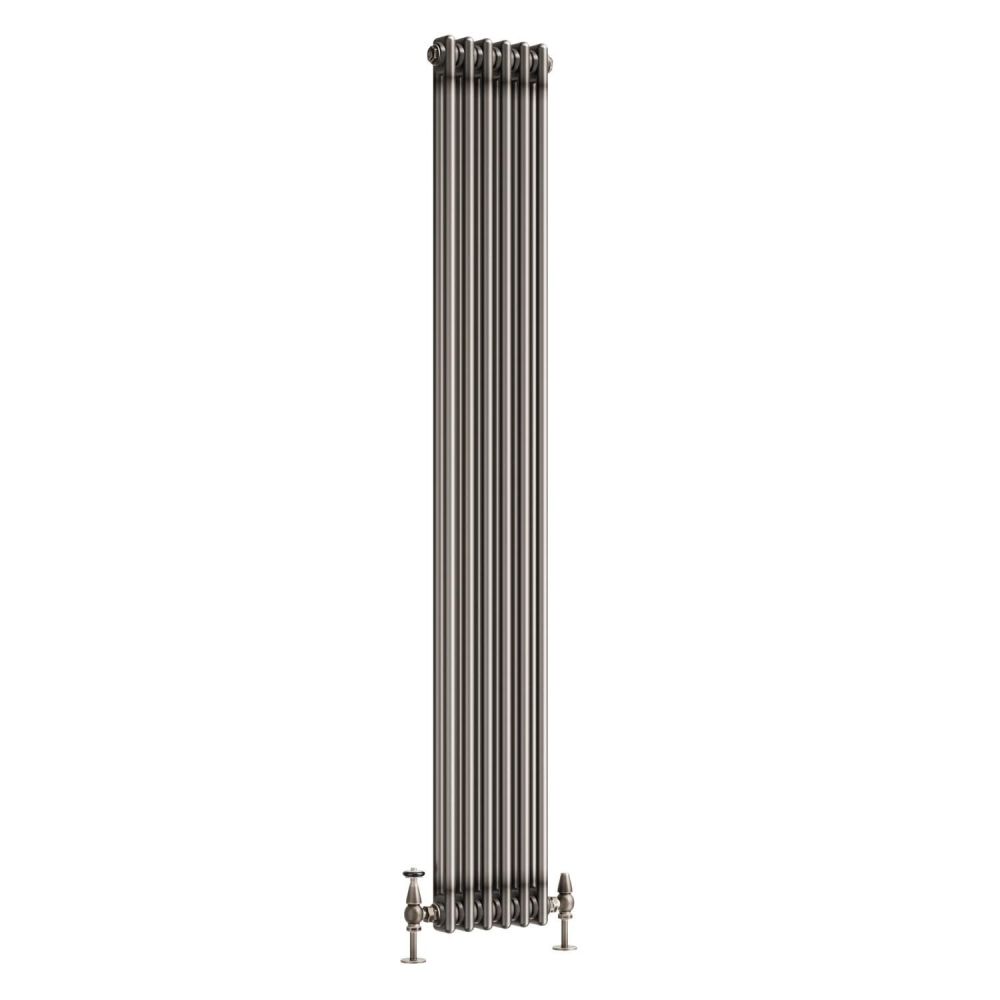 Clement Raw Metal Double Vertical Column Radiator - 1800x290mm