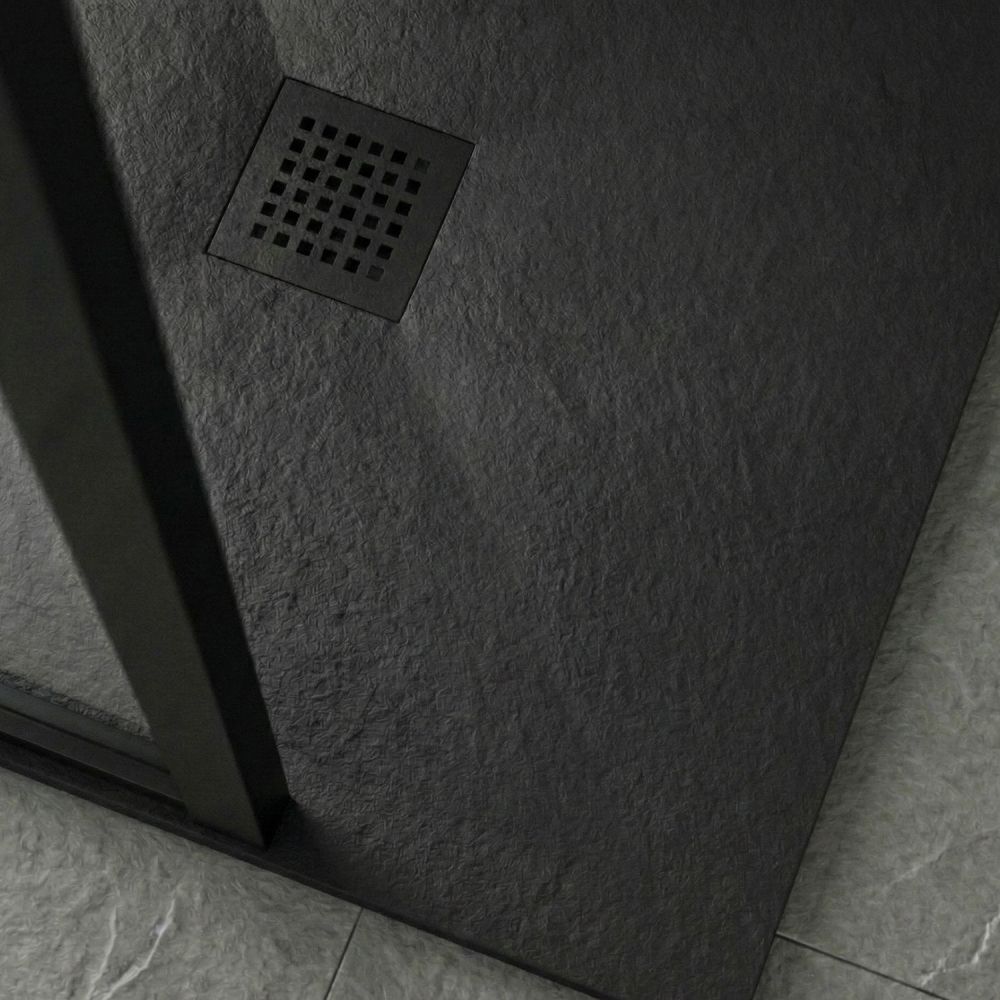 Peoria Black Shower Tray Grate Waste Cover