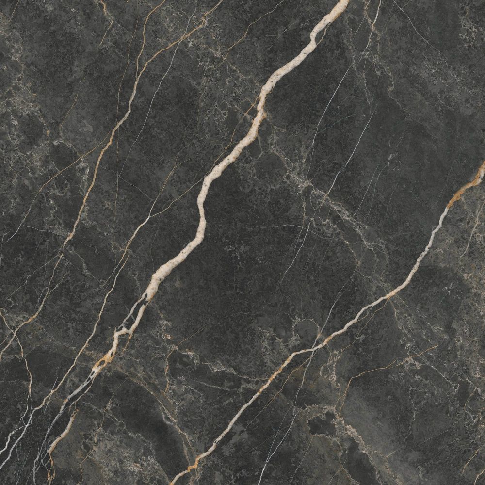 Lyons Black Marble Matt Porcelain Tile 900x900mm