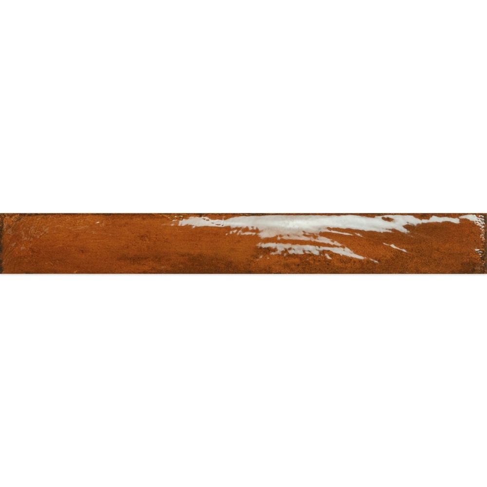 Capri Orange Gloss Ceramic Brick Tile - 400x50mm