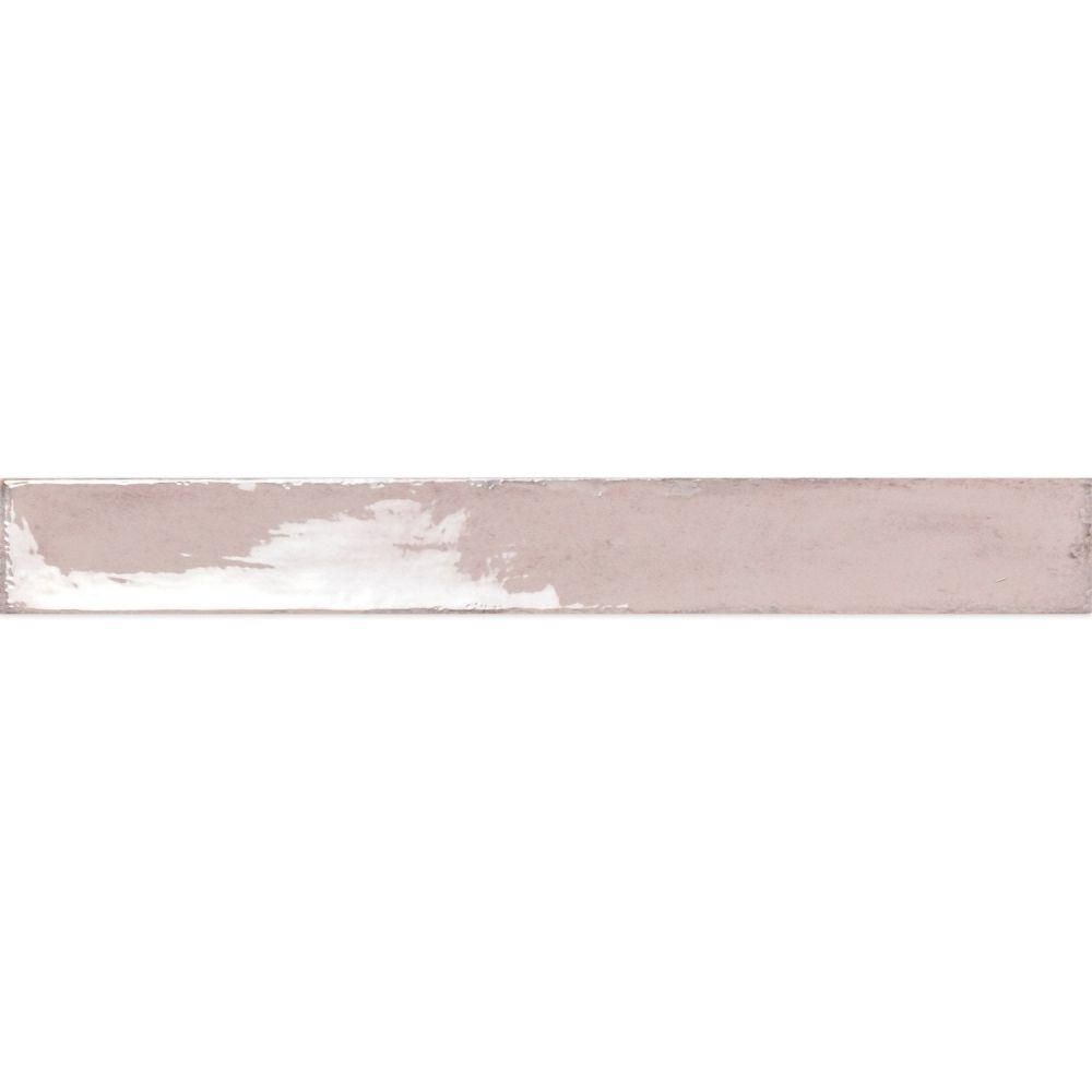 Capri Pink Gloss Ceramic Brick Tile - 400x50mm