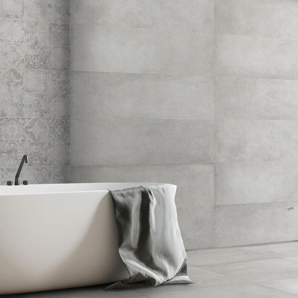 Lancer Gris Concrete Effect Matt Ceramic Tile 300x900mm
