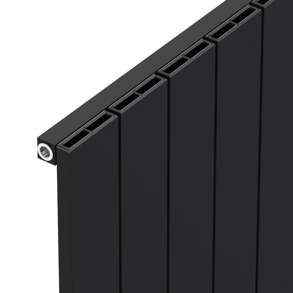 Tesoro Black Single Linear Aluminium Radiator 600x855mm