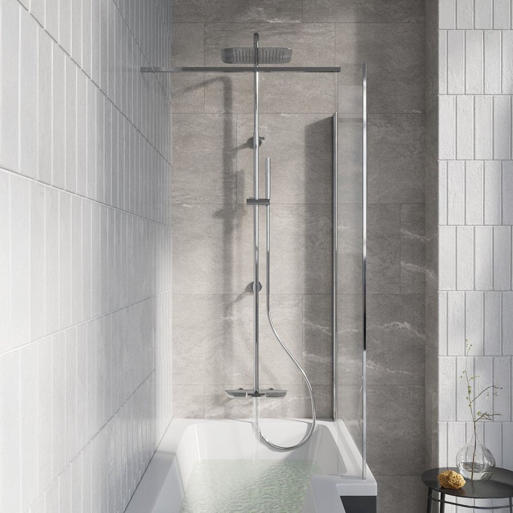 Zena Chrome Thermostatic Shower Pack with Bath Spout