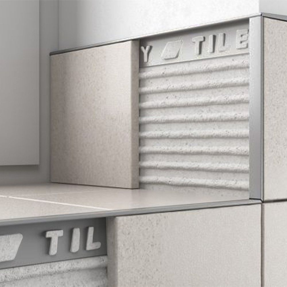 Tileasy Square Plastic 10mm Grey Tile Trim