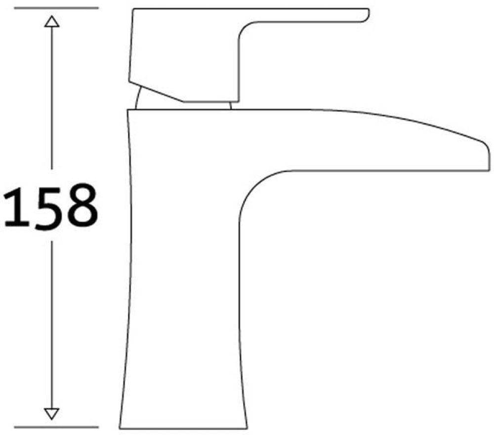  Waterfall Basin Mixer Tap Dimension Drawing