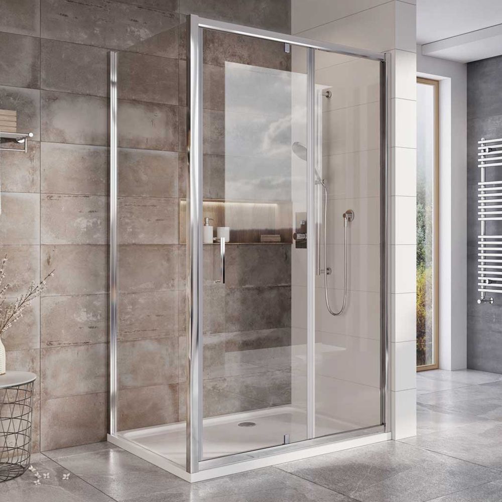 Fabio Chrome Shower Side Panel 760mm