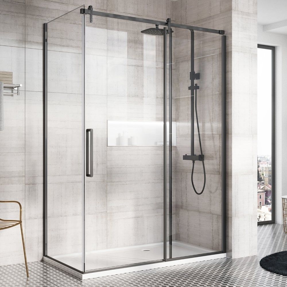 Ryland Black Shower Side Panel