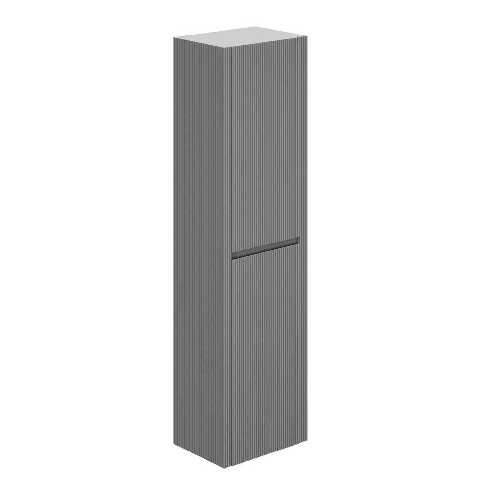Bryce Ribbed Grey Tall Storage Unit