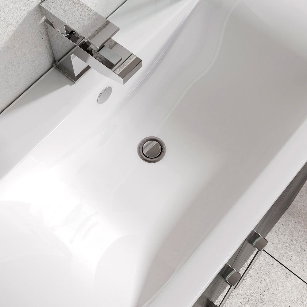 Nante Dark Elm Wall Hung Vanity Unit with Ceramic Basin 800mm
