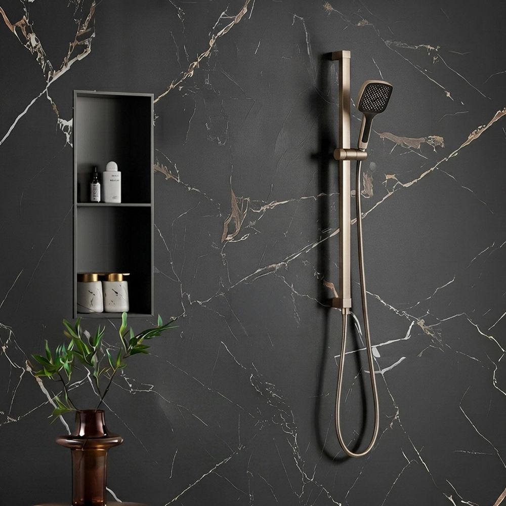 Flint Champagne Gold Square Shower Slide Rail Kit