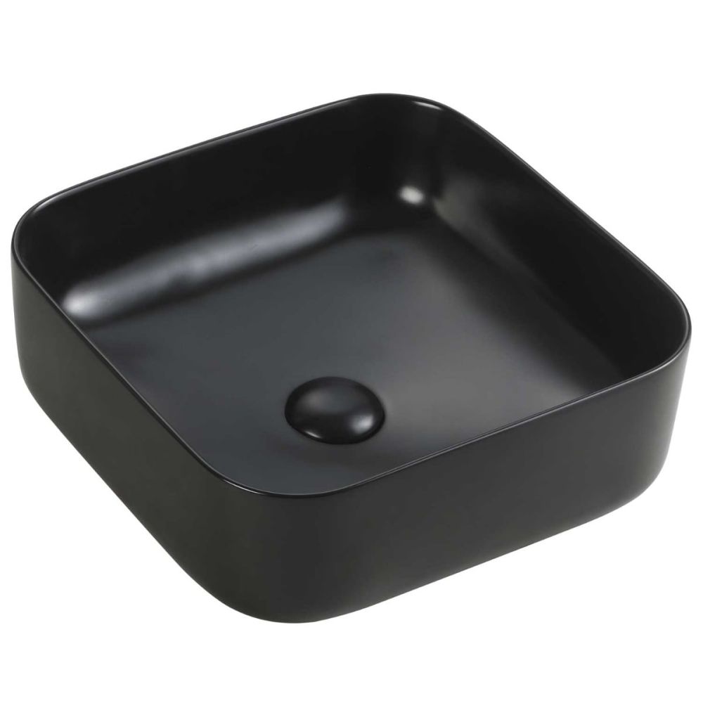 Orbit Matt Black Square Countertop Basin