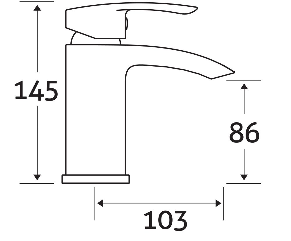Tear Chrome Basin Mixer Tap - dimensions