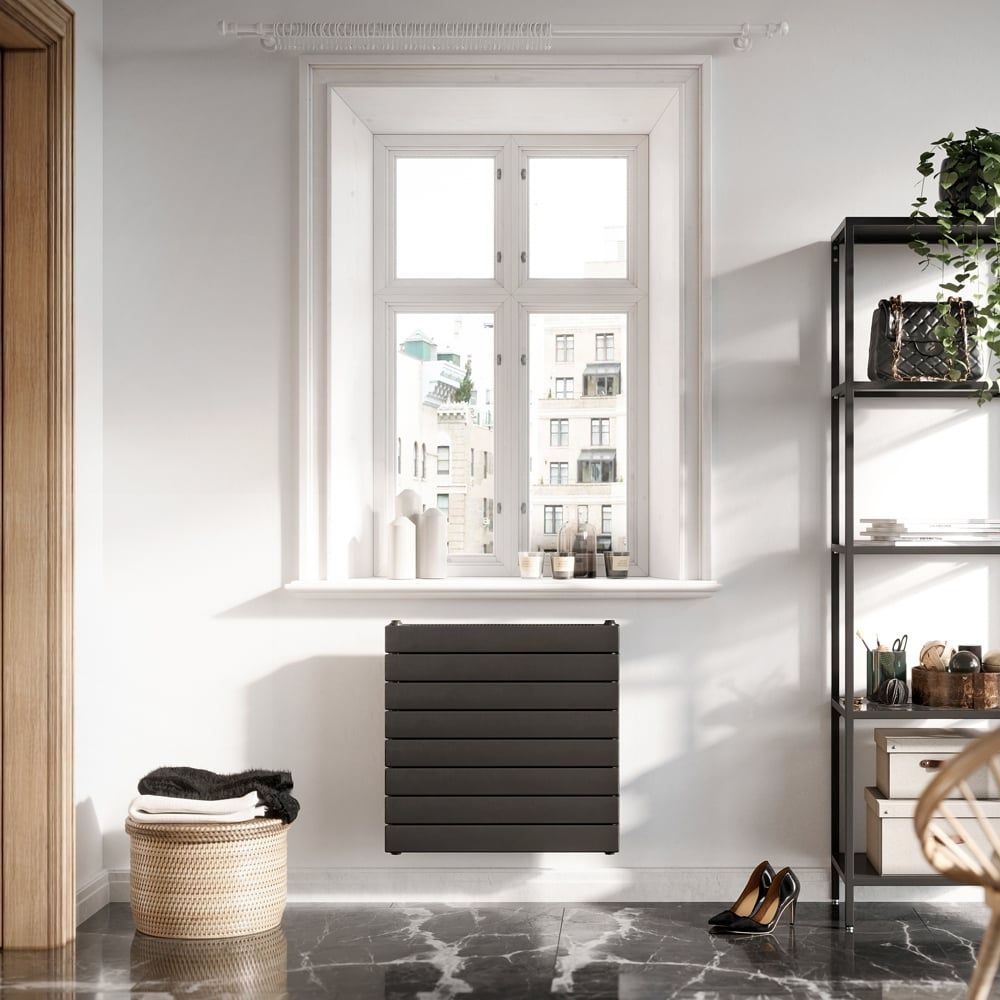 Delton Anthracite Horizontal Convector Radiator - 600x600mm