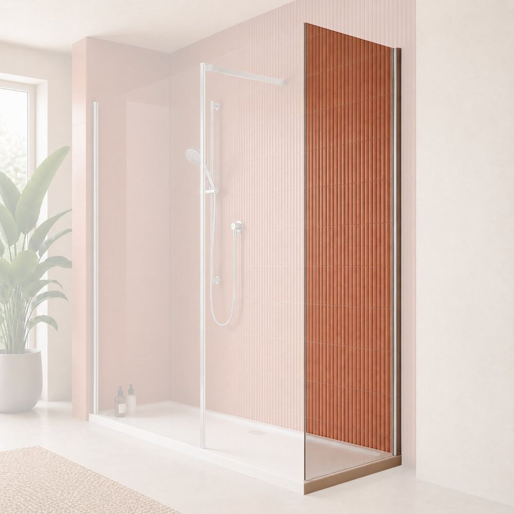 Rivar Chrome Walk In Shower Enclosure End Panel 680mm