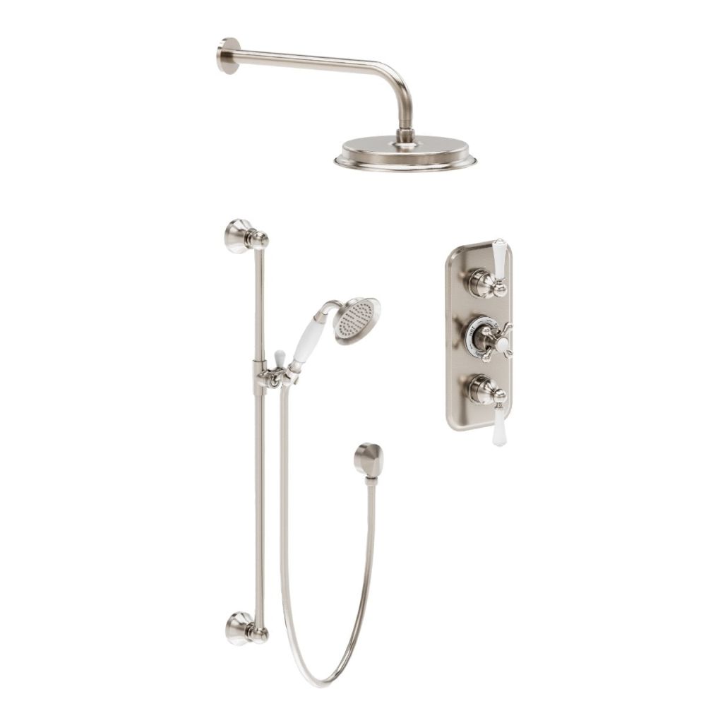 Warwick Brushed Nickel Traditional Concealed Valve Shower Pack