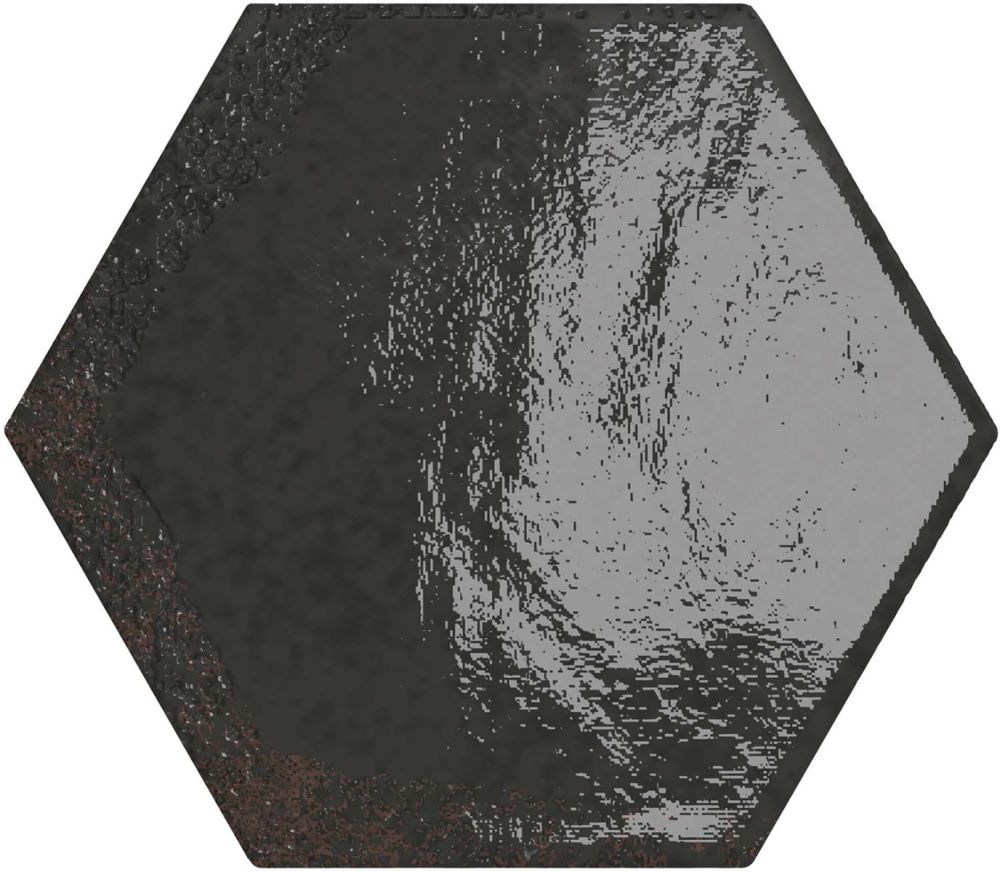 Bergamo Black Porcelain Hexagon Tile 150x130mm