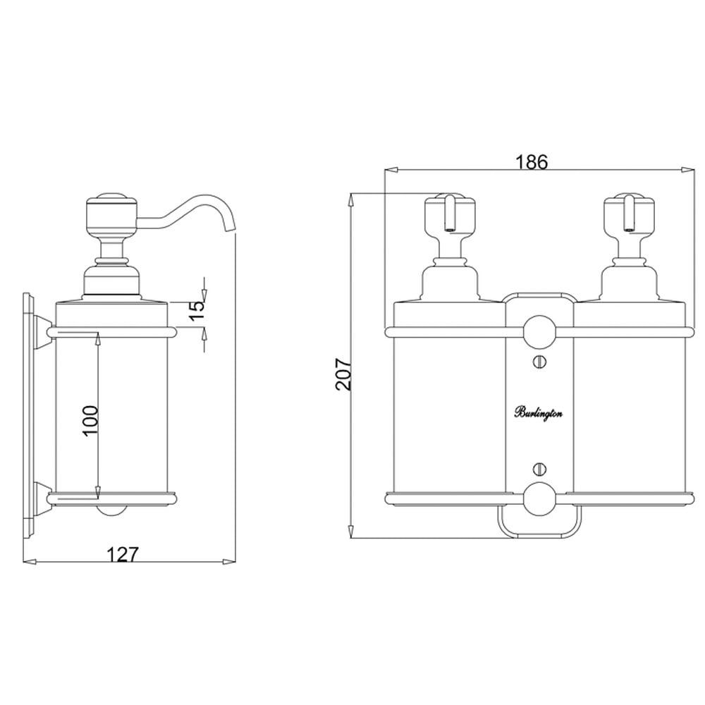 Burlington Double Soap Dispenser